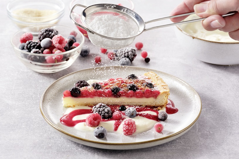 Tarta flambeada de frutos rojos Tarta flambeada de frutos rojos