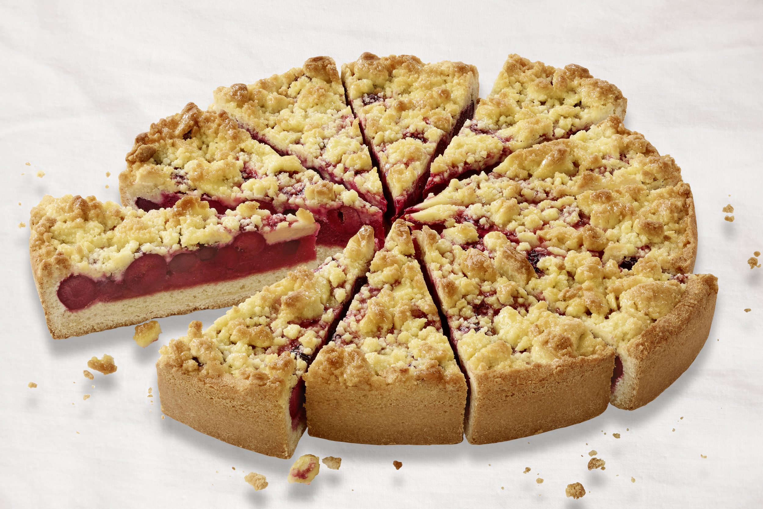 Cherry Cake with Butter Crumbles